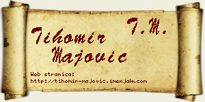 Tihomir Majović vizit kartica